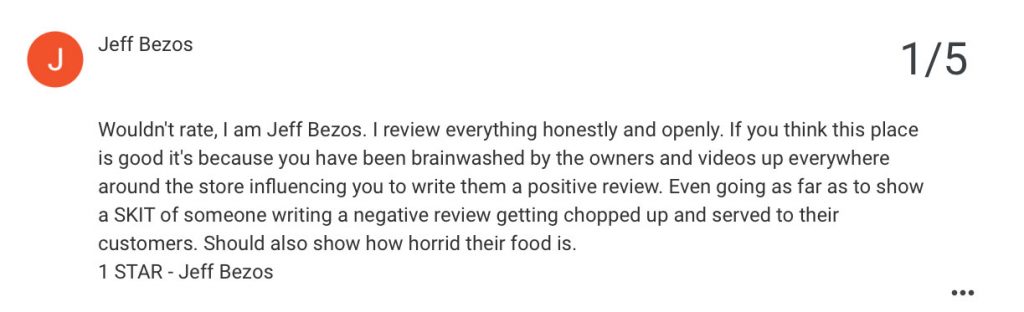social media influencer marketing - Jeff Bezos reviews White Moose Cafe
Dublin
